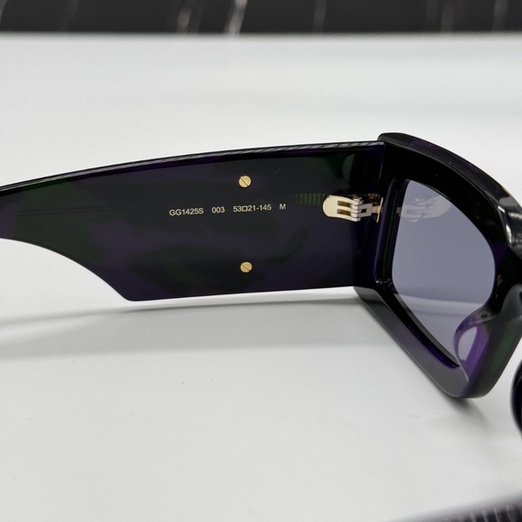 NEW GUCCI SQUARE SUNGLASSES GUCCI GG1425S 003 HAVANA GREY EYEWEAR - Picture 9 of 12